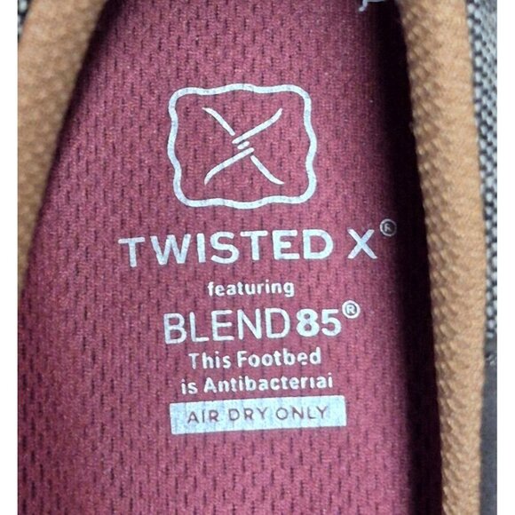 Twisted X Eco TWX Men's Gray Slip On Driving Moc Shoes Size 7.5W Antibacterial - Picture 11 of 12